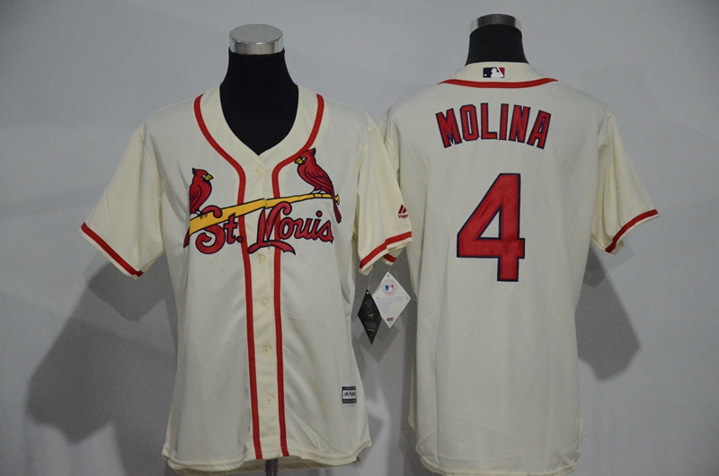 Womens 2017 MLB St. Louis Cardinals #4 Molina Gream Jerseys